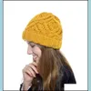 Beanie/Skl Caps Hüte Hüte, Schals Handschuhe Mode Accessoires Winter Frauen Hut Herbst Handgemachte Weibliche Warme Mütze Gestrickte Beanie Frau Motorhaube F