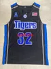 Maglia da basket Memphi Tigers # 32 James Wiseman College All Stitched Black Blue Grey drop Maglie S-2XL