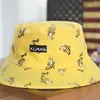 Panama Bucket Hat Men Women Summer Cap Banana Print Yellow Bob Hip Hop Gorros Fishing Fisherman Wide Brim Hats