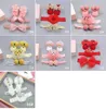 Infant 3Pcs / Set Nouveau-né Bébé Filles Chaussettes Chaussettes Enfants Bandeau Coffret Cadeau Pied Chaussettes Enfant Dentelle Couronne Bande De Cheveux Accessoires Photo Props 9260