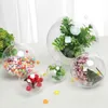 Dekoracje świąteczne świąteczne otworzone przezroczyste plastikowe bombki piłki od 4 cm do 14 cm ozdoby drzewa impreza ślubne jadące piłki