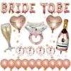 Dekoracja imprezowa Rose Gold Bride To Be List Folia Confetti Balony Balonów Ramię Wedding Bridal Shower Bachelorette Hen Akcesoria