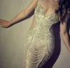 Kylie Jenner Vestido de Fiesta Abito da Ser Das Abendkleid Die Silver Celebrity Robe Kim Kardashian Sheath Sweetheart Yousef Aljasmi Silver Crystals