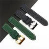 Top qualité 24mm bande de Fiber de carbone noir bleu vert ceinture pour Panerai Bracelet Pam1661/441 Bracelet de montre hommes accessoires