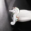 Pins, broches mulheres vintage shell natural cavalo marinho multicolor pingente duplo uso charme presente de jóias