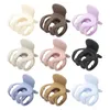 Korea Small Size Frosted Pumpkin Model Hair Clamps Hollow Out Pure Color Plastic Scrunchies Hair Claw Clip For Women Female Ponytail Head Wear Shower Hairpins