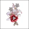 Szpilki, broszki biżuteria czerwona broszka dziki kwiat szklany szkliwa sznurka kropla dyszowa sukienka upuszcza 2021 1ydyo