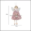 Dekoracje świąteczne świąteczne przyjęcia Strona główna Ogród Drzewo Pluszowa Angel Doll Girl Wisiorek Navidad Rok Xmas Wiszące Ornamenty Dzieci Prezent