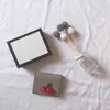 Portfel torebka torebka Kobiet oryginalne pudełko Wyskoch wysokiej jakości portfele Sun 3D Cherry Akcesoria Inkrustowane Kryształ źródło słodkiej i modnej skóry top