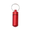 Medicine bottles key chain Waterproof Aluminum Pill Box Case with Keychain Tablet Storage Boxes Bottle Cases WY1530