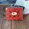 12 stks/set Romantische Decoratieve Theelichtjes Rose Vorm Thee Wax Kaars Diners Verjaardag Bruiloft Kaars Woondecoratie