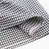 Bclout Black White Plaid Dress Vintage Puff Sleeve Mini Klänning Kvinna Höst Fyrkant Krage Casual Lady Vestido Zipper Sexig 210706