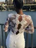 African Lace Mermaid Wedding Dresses Bridal Gown Jewel Neck Long Sleeves Sweep Train Designer Custom Made Arabic Castle Plus Size Illusion Vestido De Novia 403 403