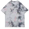 Men's T-Shirts Chao brand Kapital Hirata Hom tricolor flag splash ink tie dye men's loose round neck short sleeve T-shirt