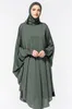 Арабские мусульманские женщины молитвенные одежды летучая мышь рукав с капюшоном поклонение Thobe платья молитва Ближний Восточный халат исламская абая молиться платье хиджаба