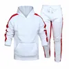 Men's Tracksuits Mens Tracksuit Jogging Suit Side Stripe Hoodies Set Man Fleece And Pants Male Work Out Clothes Jogger Gym Clothing