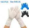 Gants jetables en nitrile bleu noir blanc sans poudre (sans latex) - Paquet de 100 pièces Gants antidérapants anti-acide Fs9518