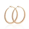 5cm Large Circle Hoop Earrings Women 18k Yellow Gold Filled Vintage Female Huggie Gift