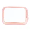 Transparent PVC Cosmetic Bag Women Travel Makeup Bags Zipper Toiletry Beauty Wash Kit Case accept add logo4976434