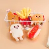 6 stile 10 cm portachiavi peluche carino hamburger patatine fritte cartone animato pane peluche ciondolo portachiavi giocattolo mini macchina per afferrare bambola regalo RRE11829