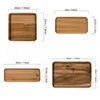 Kitchen Wood Food Trays Eco-friendly Wooden Square Snack Bread Plate Rectangle Lunch Fruit Bread Cake Tea Plates Pizza Dishes BH4821 TQQ