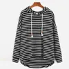 Zogaa mode kvinnor hoodies damer stripe tryckta sweatshirts casual streetwear lös plus storlek kvinna hooded pullover 210927