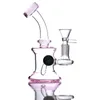 Mini Pink Bong Water Pipe Dab Rig Small Bubbler Hookahs Bongs with quartz banger or glass bowl