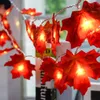 Ghirlanda di foglie di acero autunnale artificiale a LED Ghirlanda di lucine a led per la decorazione natalizia Festa del Ringraziamento di Halloween Decorazioni fai-da-te 120 pezzi