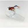 Partihandel Tjock Pyrex Creative Glass Bowl Rund Tunga Handtag Rör med 14mm 18mm Manlig Herb Tobak Bong Skålar För Vattenrör Bongs