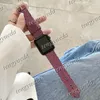 Mode Designer Watch Straps 38 40 41 42 44 45 mm För Smart Klockor Serie 1 2 3 4 5 6 Högkvalitativ kanfas Lädermönster Band Deluxe Wristband Watchband