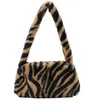 DHL60PCS Winter Vintage Zebra Pattern Stuff Stacks Underarm Bag Plush Autumn Handbag Warm Warm Furbag