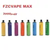 FZCVape Max Cigarettes de cigarettes jetables Max 2000 Puffs E CIG Vape Stylo 20 couleurs 1000MAH 5.0ml portable vide Stick300a