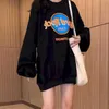 Dames Sweatshirt Tops Hoodless Hip Pop Koreaanse Stijl Dunne Losse Lui Streetwear Lente Herfst Jas Hoodies 210526