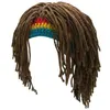 Rasta Wig Beanie Czapki dla mężczyzn Handmade Crochet Winter Ciepły kapelusz Gorros Halloween Halloween Prezenty Urodzinowe Śmieszne Party Balaclava 211119 \ t