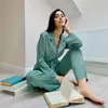 Mode Stylist Kvinnor Sleepwear Pyjamas Set Casual Loose Home Cloth Wear Långärmad Cardigan Trousers Two Piece