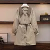Mujeres Vintage Khaki Plaid Vestido Otoño Turn Down Collar Manga larga Camisa de un solo pecho Vestidos Mini 210428