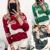 Frauen Pullover Rundhals Herbst Winter 2022 Strickwaren Kleidung Jacquard Weihnachten Thema Gestrickte Langarm Pullover Casual Wear