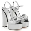 Sandals Original Intention Stylish Women Platform Ankle Strap High Heels Gold Silver Patent Leather Shoes Woman Size 46