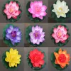 3 Pcs Floating Lotus Mixed Color Artificial Flower Lifelike Water Lily Micro Landscape for Wedding Pond Garden Fake Plants Decor