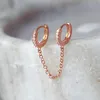 Creative Hool Hoop Hubgie Piercing Серьги для женщин Кристалл Циркон Металлическая Цветовая цепь Сережья Ювелирные Изделия