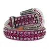 Bälten Bling Western Rhinestones Cowgirl Diamond Strap Fashion Women Studded Ceinture Femme Luxury Purple Belt Cinto de Strass