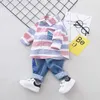 New 100% Cotton Boys Clothes Stripe Clothing for Boys Casual Clothing Sets Shirt+Shorts 2 Pcs Children Clothing Baby Boy Clothes X0902