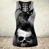 Goth oymak sleevelgrunge grafik punk tank tops kadınlar yaz kafatası baskı artı boyutu 5XL tee gömlek bodycon elbise Y2K X0507