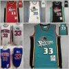 Hombres S-2XL Camisetas de baloncesto 33 Grant Hill retro 1988-89 azul Negro blanco Ciudad camiseta y pantalón corto