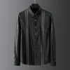 Frühling Männliche Hemden Luxus Langarm Business Casual Herren Hemden Mode Slim Fit Streifen Mann Shirts Plus Größe 4xl