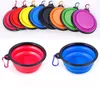 Foldable Dog Bowls Travel Silicone Bowl Portable Collapsible Pet Cat Food Water Feeding Outdoor Pets Accessories WLL537