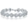 2021 Luxury 18CM Heart 925 Sterling Silver Bracelet Bangle For Women Anniversary Gift Jewelry Bulk Christmas S5777