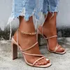FACTORY_STORE01 Women Sandals Pumps 2022 Fashion Narrow Band Back Strap Buckle Strap Slip On Open Toe Ladies High Heels Females Party Shoes SD3253T