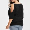 Camicette da donna Camicie Elegante Office Lady Plus Size Donna Sexy Spalla fredda Camicia a maniche corte allentata casual Top per il 2022