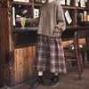 Vintage Plaid Frauen Plissee Röcke Japanischen Stil Herbst Lange Mädchen Rock Weibliche Koreanische Winter Warme Dicke Mujer Midi Rock 210619